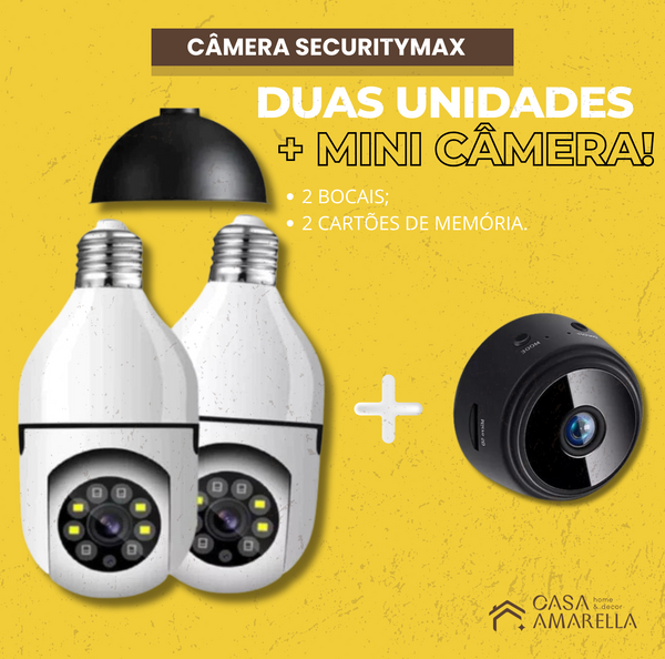 Segurança Completa Para Sua Família: Leve 2 Câmeras 360 WiFi e Ganhe Uma Mini Câmera!
