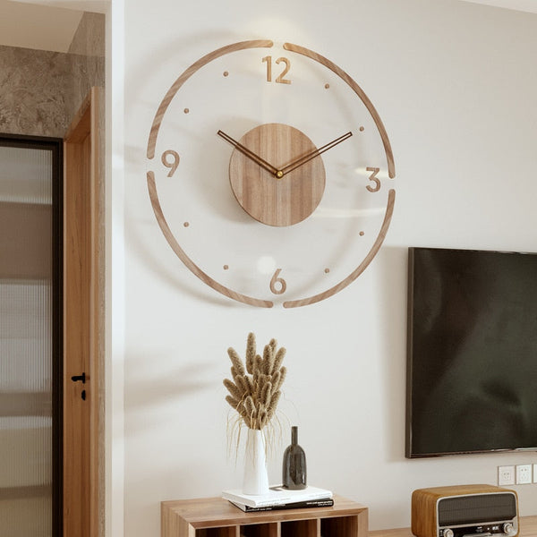 WoodCraft Elite – Relógio de Parede Moderno em Madeira com Design Decorativo